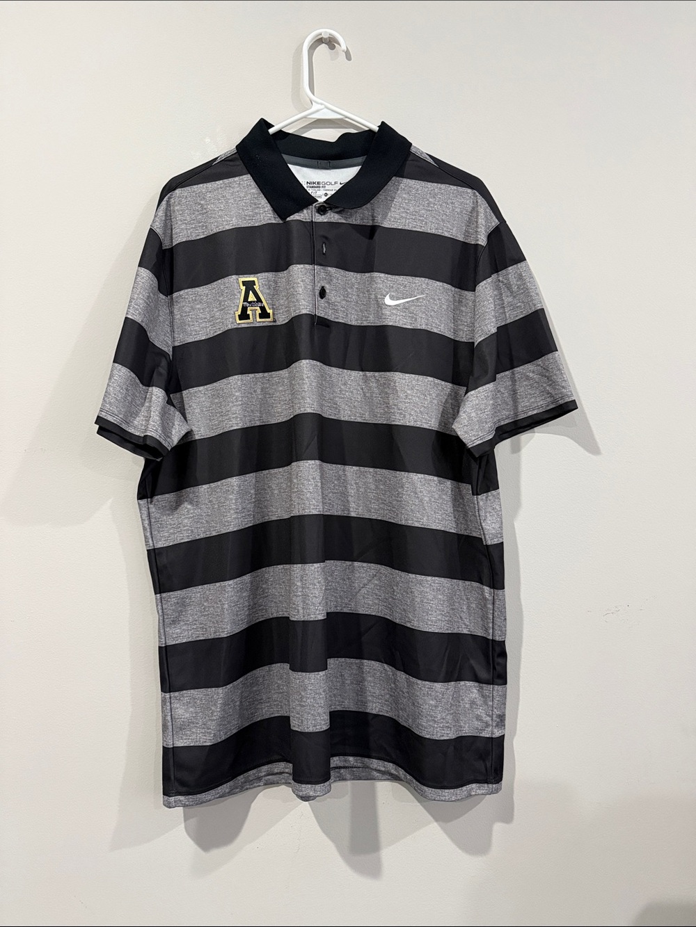 App State Nike Men’s Black & Gray Striped Polo Shirt